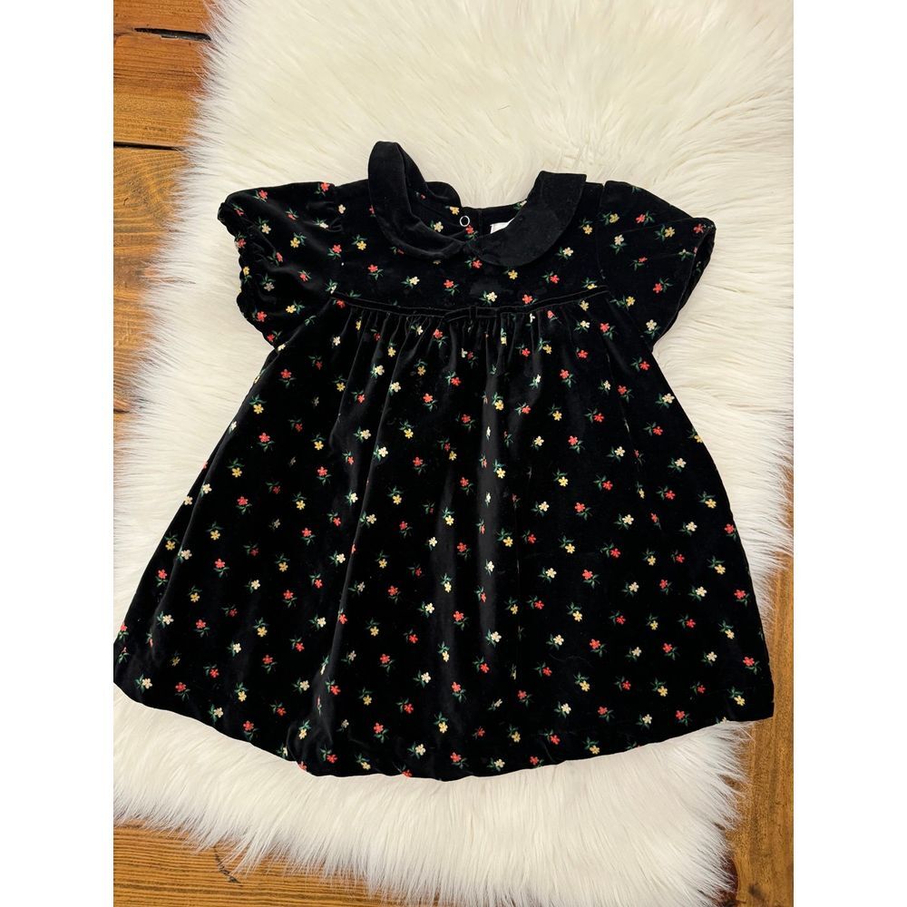 Vintage‎ Gymboree black velvety dress 18/24m EUC